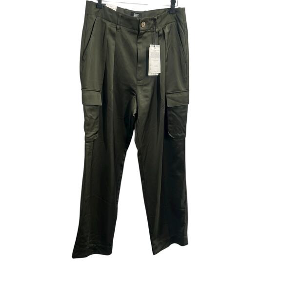 Scotch And Soda Faye High-Rise Tapered Leg Satin Cargo Pant Women's Large NEW - Picture 15 of 16